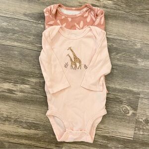 Carter’s Pink Baby Long Sleeve Onesies Size 3 Months